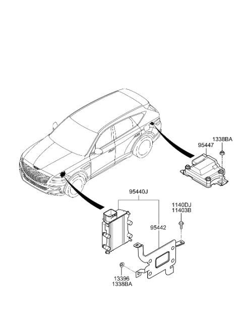 2022 Hyundai Genesis GV80 Transmission Control Unit Diagram