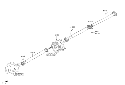 2012 Hyundai Azera SHAFT ASSY-PROPELLER Diagram for 49100-T1100
