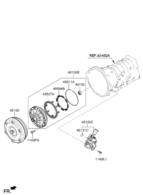 2022 Hyundai Genesis GV80 Oil Pump & TQ/Conv-Auto Diagram 1