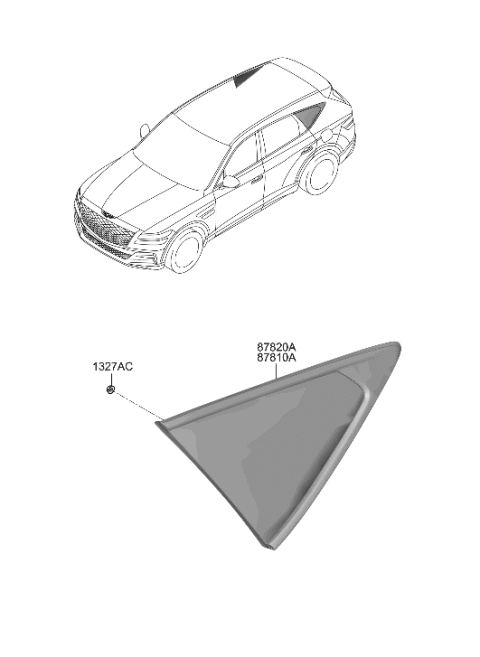 2021 Hyundai Genesis GV80 Quarter Window Diagram