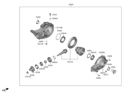 2013 Hyundai Azera NUT-PINION LOCK Diagram for 53062-47501