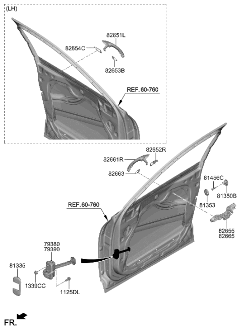 2021 Hyundai Genesis GV80 Front Door Locking Diagram 1