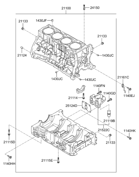 2012 Hyundai Santa Fe Cylinder Block Diagram 1