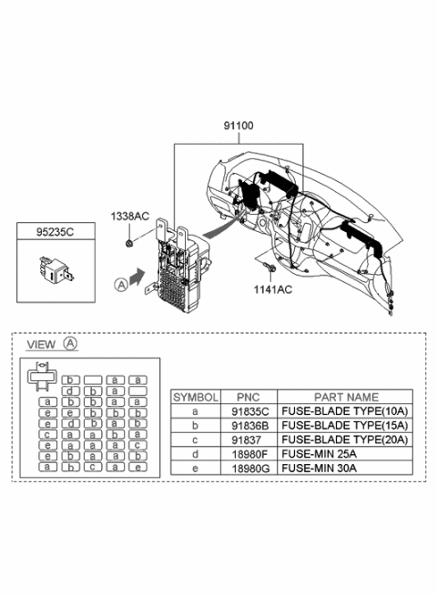 2011 Hyundai Santa Fe Wiring Assembly-Main Diagram for 91150-0W440