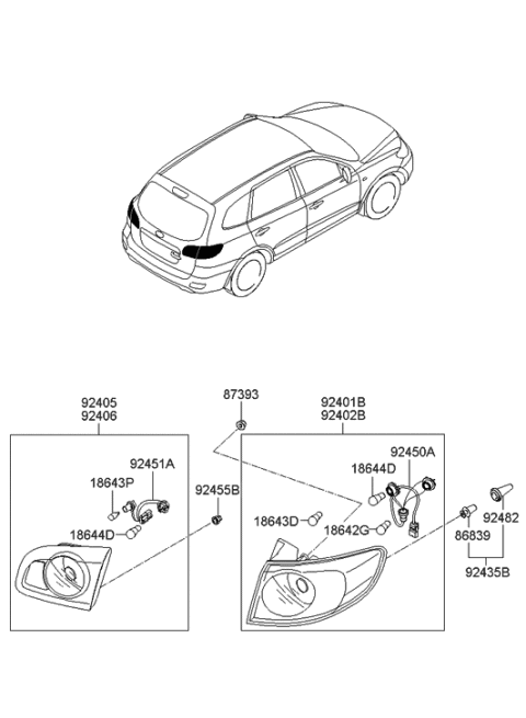 2010 Hyundai Sonata Bulb Diagram for 18644-27088-L