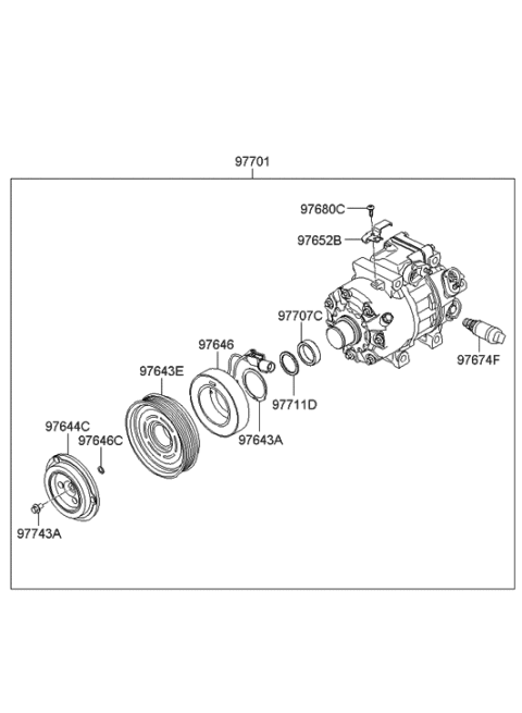 2011 Hyundai Sonata PULLEY Assembly-Air Conditioning Compressor Diagram for 97643-1U200
