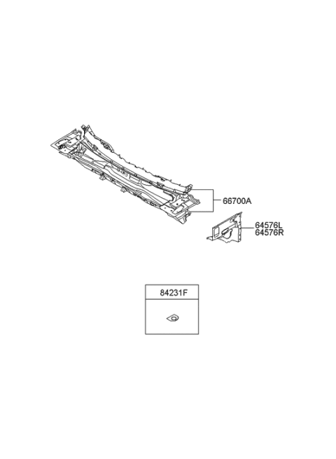 2011 Hyundai Sonata Panel Assembly-Cowl Complete Diagram for 66700-0W060