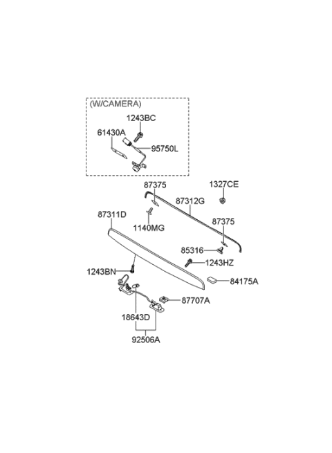 2011 Hyundai Santa Fe GARNISH-TAILGATE Diagram for 87311-0W510