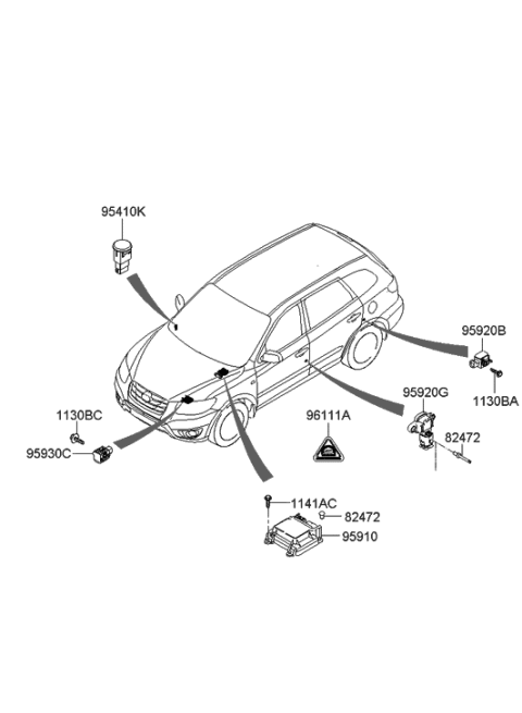 2012 Hyundai Santa Fe Relay & Module Diagram 1