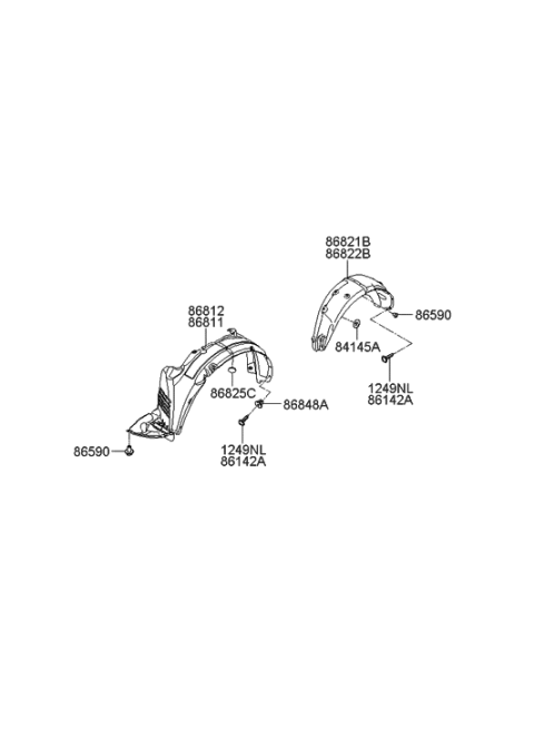 2011 Hyundai Santa Fe Wheel Gaurd Diagram