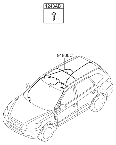 2011 Hyundai Santa Fe Sunvisor & Head Lining Diagram 2