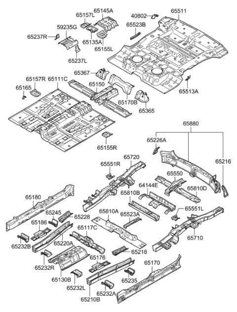 2011 Hyundai Santa Fe Floor Panel Diagram