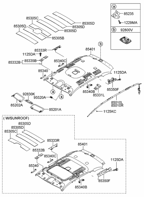 2011 Hyundai Santa Fe Microphone-Handsfree Diagram for 96575-0W020-TX