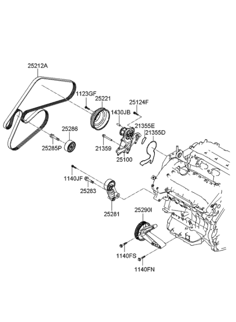 2011 Hyundai Santa Fe Coolant Pump Diagram 2