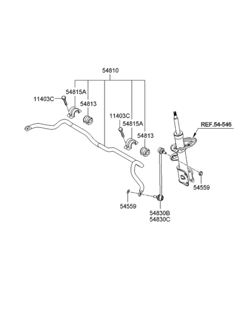 2011 Hyundai Santa Fe Front Stabilizer Bar Diagram