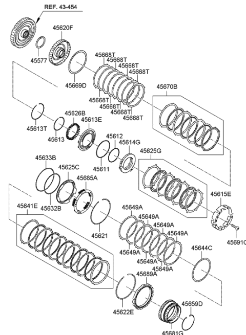 2012 Hyundai Santa Fe Transaxle Brake-Auto Diagram