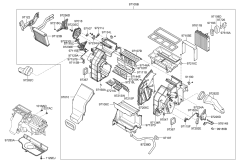 2012 Hyundai Santa Fe Heater System-Heater & Blower Diagram 1