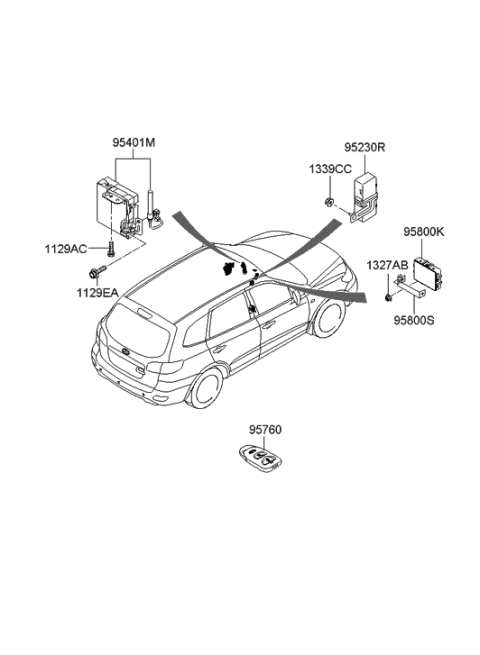 2012 Hyundai Santa Fe Relay & Module Diagram 2