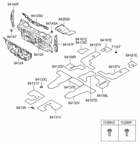 2012 Hyundai Santa Fe Isolation Pad & Plug Diagram 1