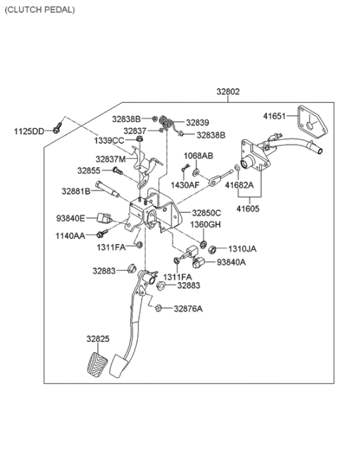 2011 Hyundai Santa Fe Member Assembly-Clutch Diagram for 32850-2P110