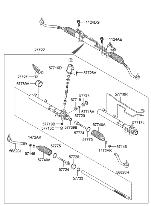 2011 Hyundai Santa Fe Power Steering Gear Box Diagram