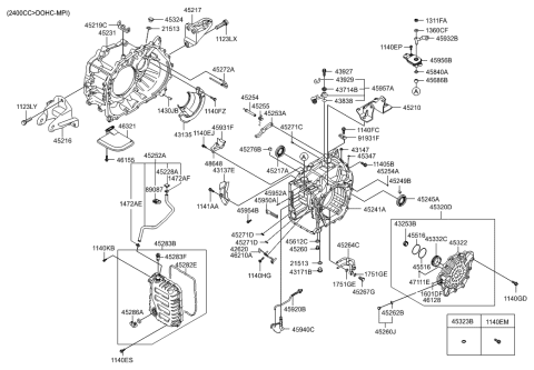 2011 Hyundai Santa Fe Auto Transmission Case Diagram 2