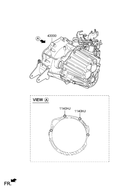 2012 Hyundai Santa Fe Transmission Assembly-Manual Diagram for 43000-24830