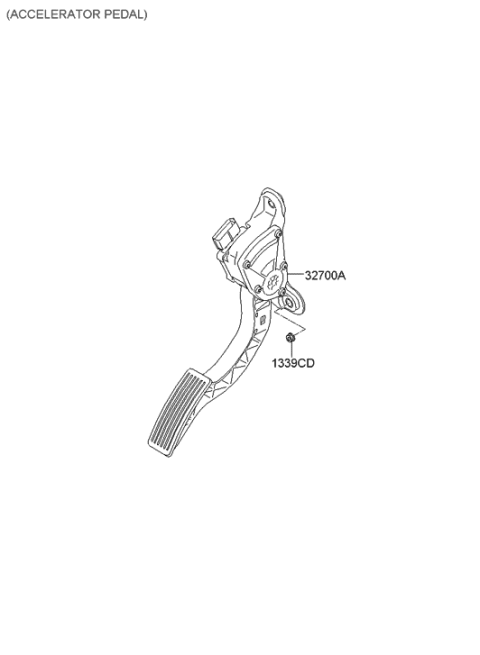 2012 Hyundai Santa Fe Pedal Assembly-Accelerator Diagram for 32700-1U000