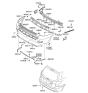 Diagram for 2006 Hyundai Santa Fe Bumper - 86611-2B000