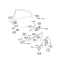 Diagram for 1999 Hyundai Accent Door Handle - 83650-25000