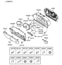 Diagram for 1999 Hyundai Accent Speedometer - 94160-25500
