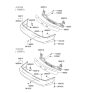 Diagram for 1999 Hyundai Accent Bumper - 86610-25200