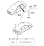 Diagram for 2013 Hyundai Accent Emblem - 86300-0U000