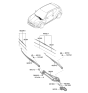 Diagram for Hyundai Veloster Wiper Blade - 98350-3X000