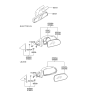 Diagram for 2000 Hyundai Elantra Mirror Actuator - 87622-2D000