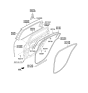 Diagram for 2006 Hyundai Azera Door Moldings - 83134-1G000