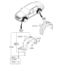 Diagram for Hyundai Equus Wheelhouse - 86812-3N700