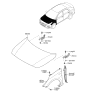 Diagram for 2020 Hyundai Accent Hood Hinge - 79110-H5000