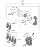 Diagram for 2021 Hyundai Kona Electric Brake Pad Set - 58101-K4A05