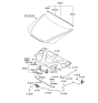 Diagram for 2005 Hyundai Sonata Hood Latch - 81130-3K000