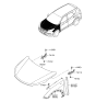 Diagram for 2018 Hyundai Santa Fe Sport Hood Hinge - 79110-4Z100