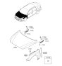 Diagram for Hyundai Sonata Hood - 66400-C2500