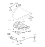 Diagram for 2005 Hyundai Tiburon Hood Latch - 81130-2C700