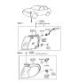 Diagram for 1994 Hyundai Elantra Light Socket - 92390-28050