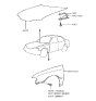 Diagram for 1991 Hyundai Elantra Hood - 66400-28100