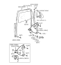 Diagram for 1995 Hyundai Elantra Window Regulator - 83402-28000