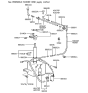 Diagram for 1992 Hyundai Elantra Washer Reservoir - 98602-28000