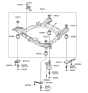 Diagram for 2008 Hyundai Veracruz Crossmember Bushing - 62486-3J000