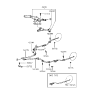 Diagram for 1997 Hyundai Tiburon Parking Brake Cable - 59760-27001