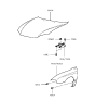 Diagram for 1998 Hyundai Tiburon Hood Hinge - 79110-27000